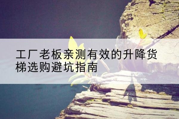 满城升降货梯怎么选-工厂老板亲测有效的升降货梯选购避坑指南