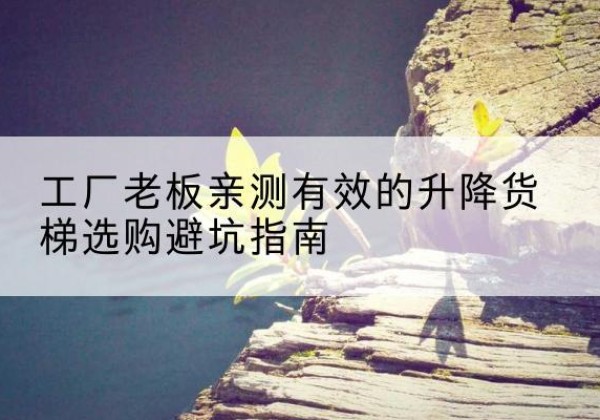 满城升降货梯怎么选-工厂老板亲测有效的升降货梯选购避坑指南